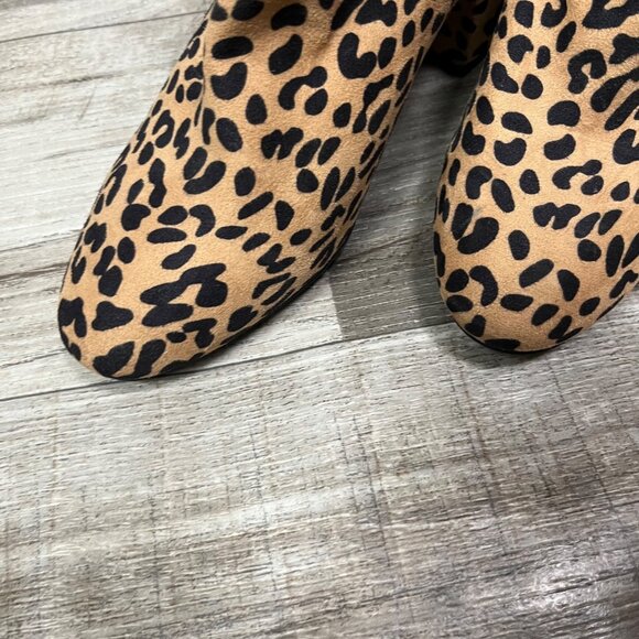 BAR III Gatlin Closed Toe Block Heel Leopard Ankle Boots Brown Women’s Size 8.5 - Picture 6 of 11